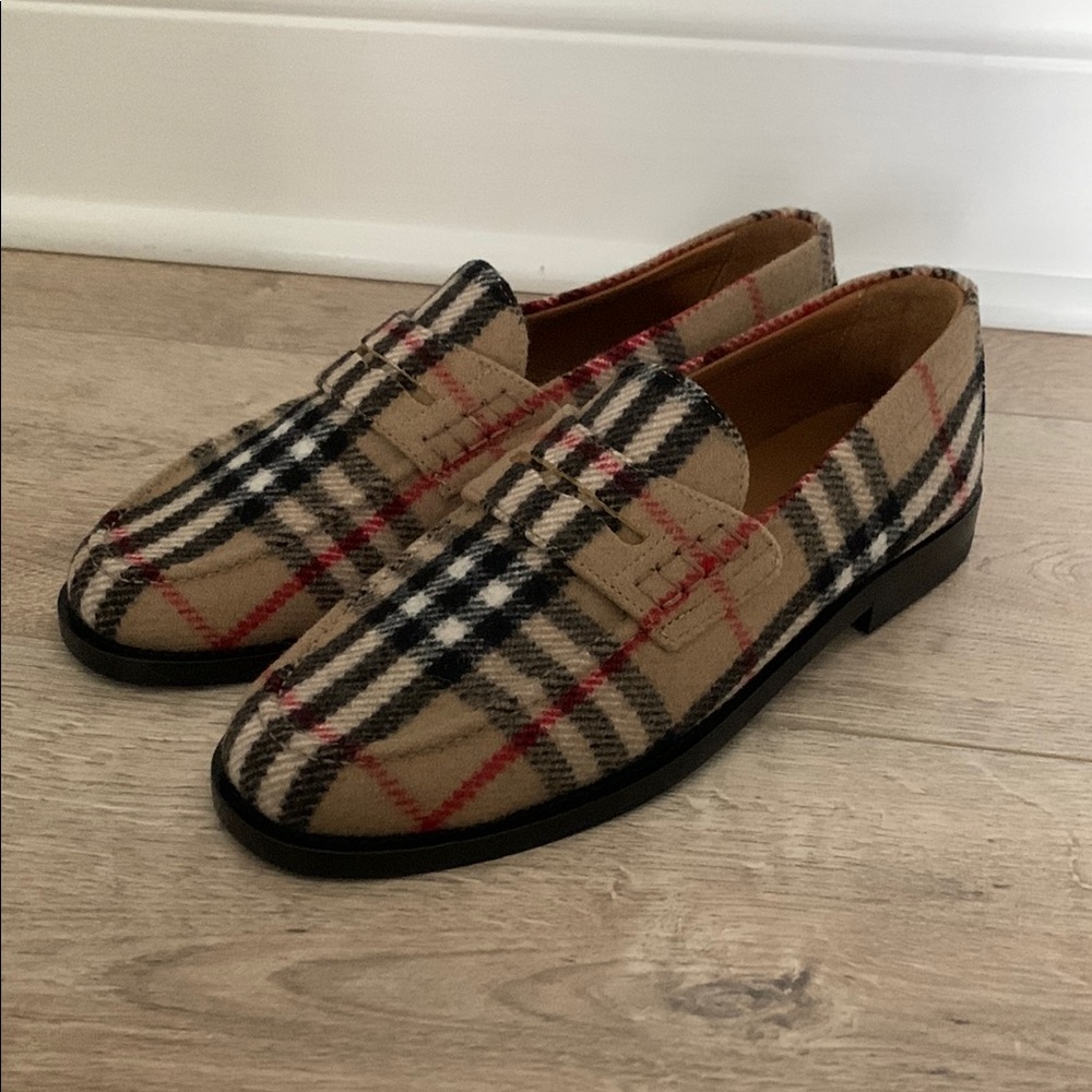Burberry women’s check loafers